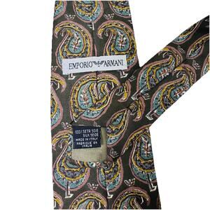 Emporio Armani 100% Silk Paisley Mens Tie 4 x 58.5 Italy Designer Old Money